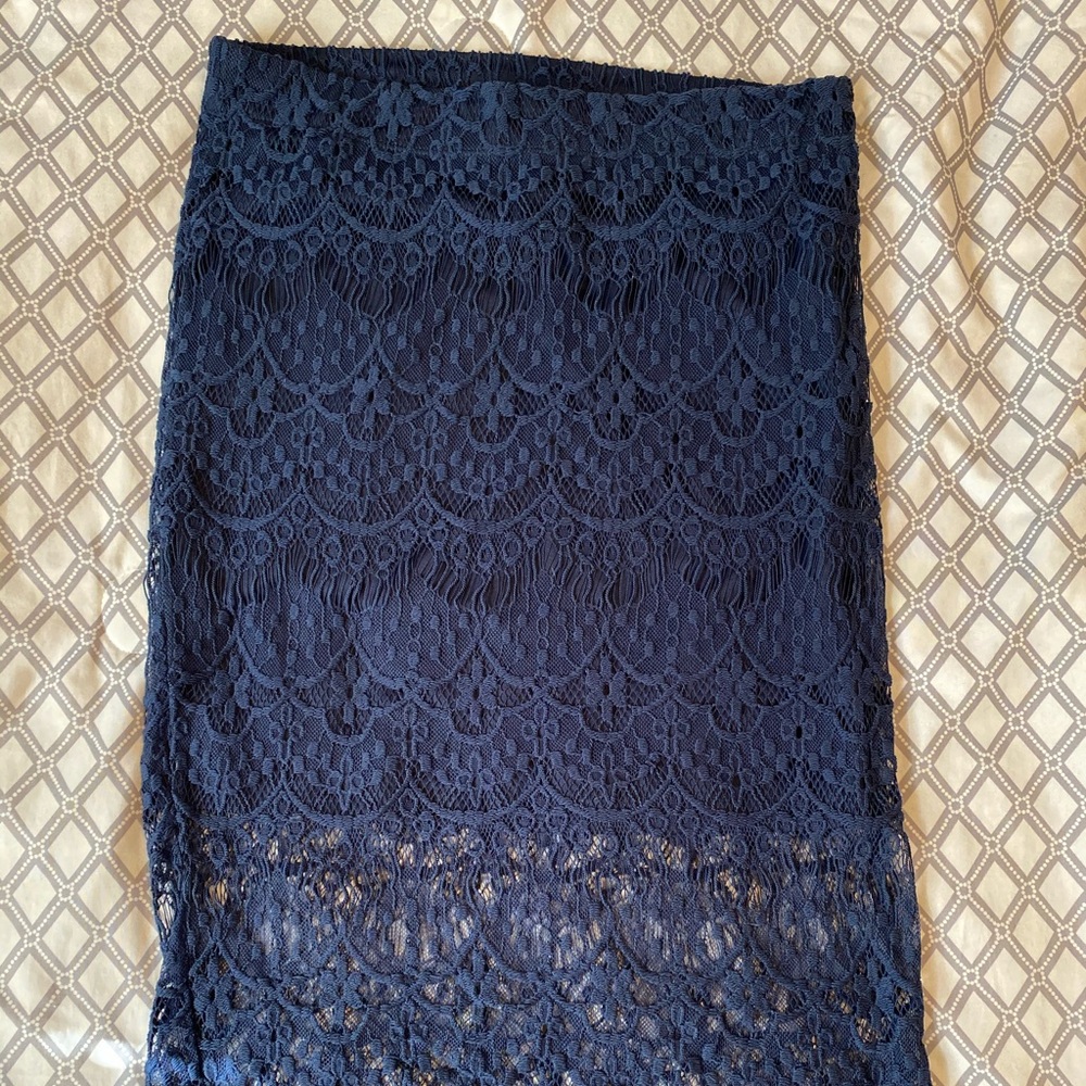 Navy Blue Justify midi skirt